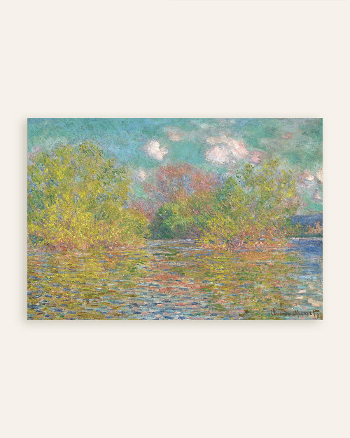 Plakat Seinen nær Giverny (1888) af Claude Monet, miniature