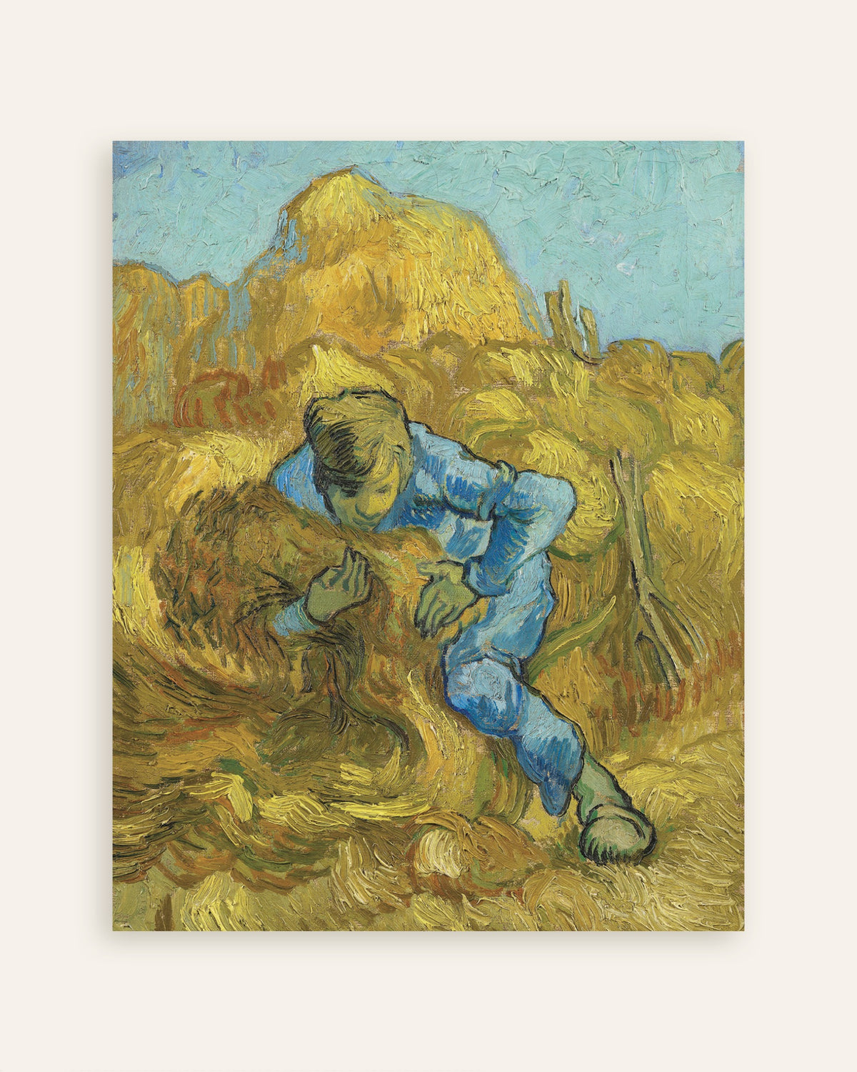 Poster med Kornbinderen, efter Millet (1889) af Vincent van Gogh, miniature