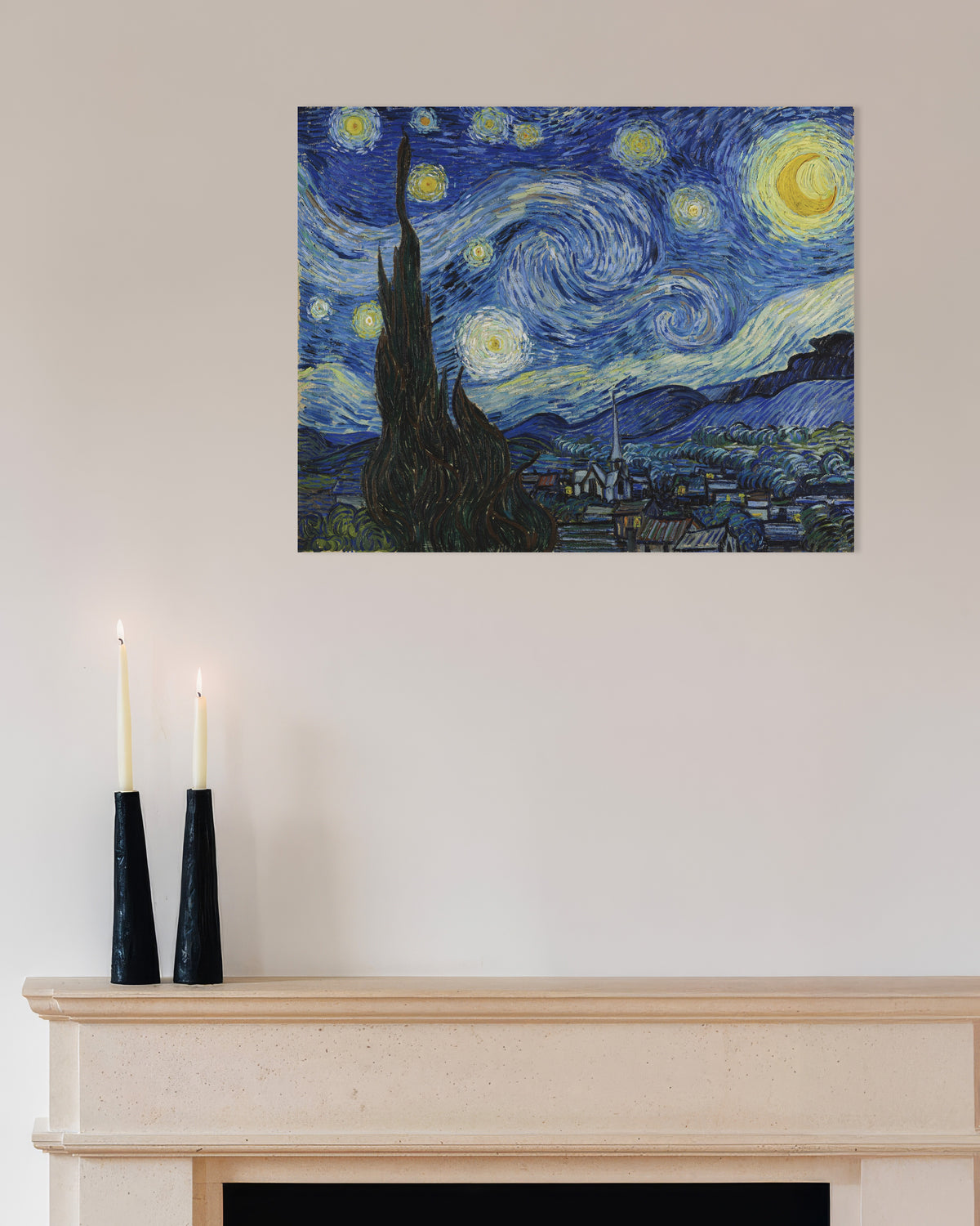 Plakat med Stjernenatten (1889) af Vincent van Gogh