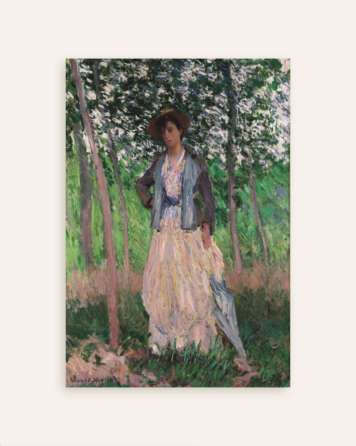 Plakat Spadsergængeren, Suzanne Hoschedé (1887) af Claude Monet, miniature