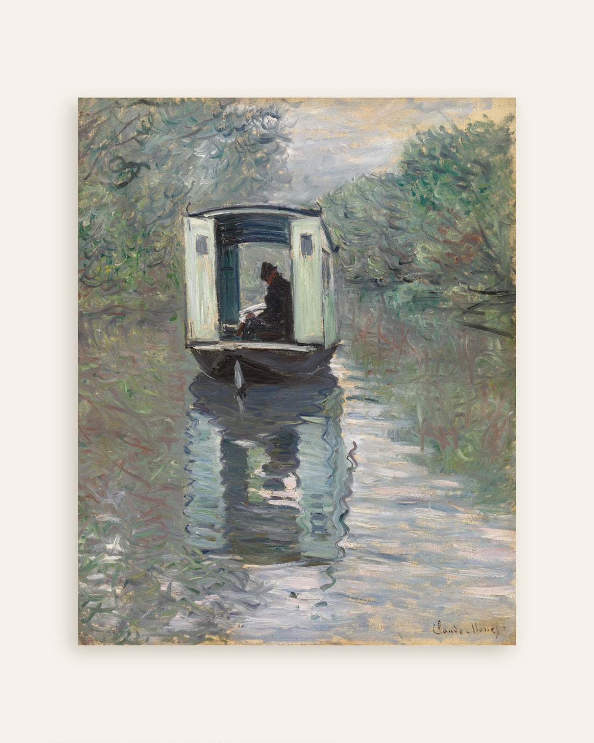 Plakat Atelierbåden (1876) af Claude Monet, miniature