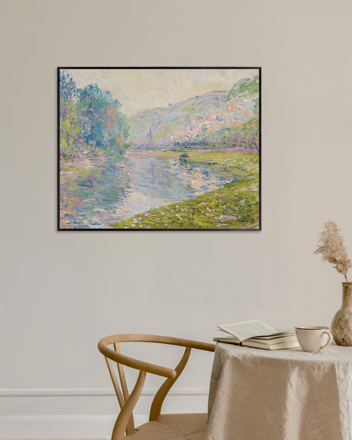 Plakat Toget ved Jeufosse (1884) af Claude Monet med metalramme