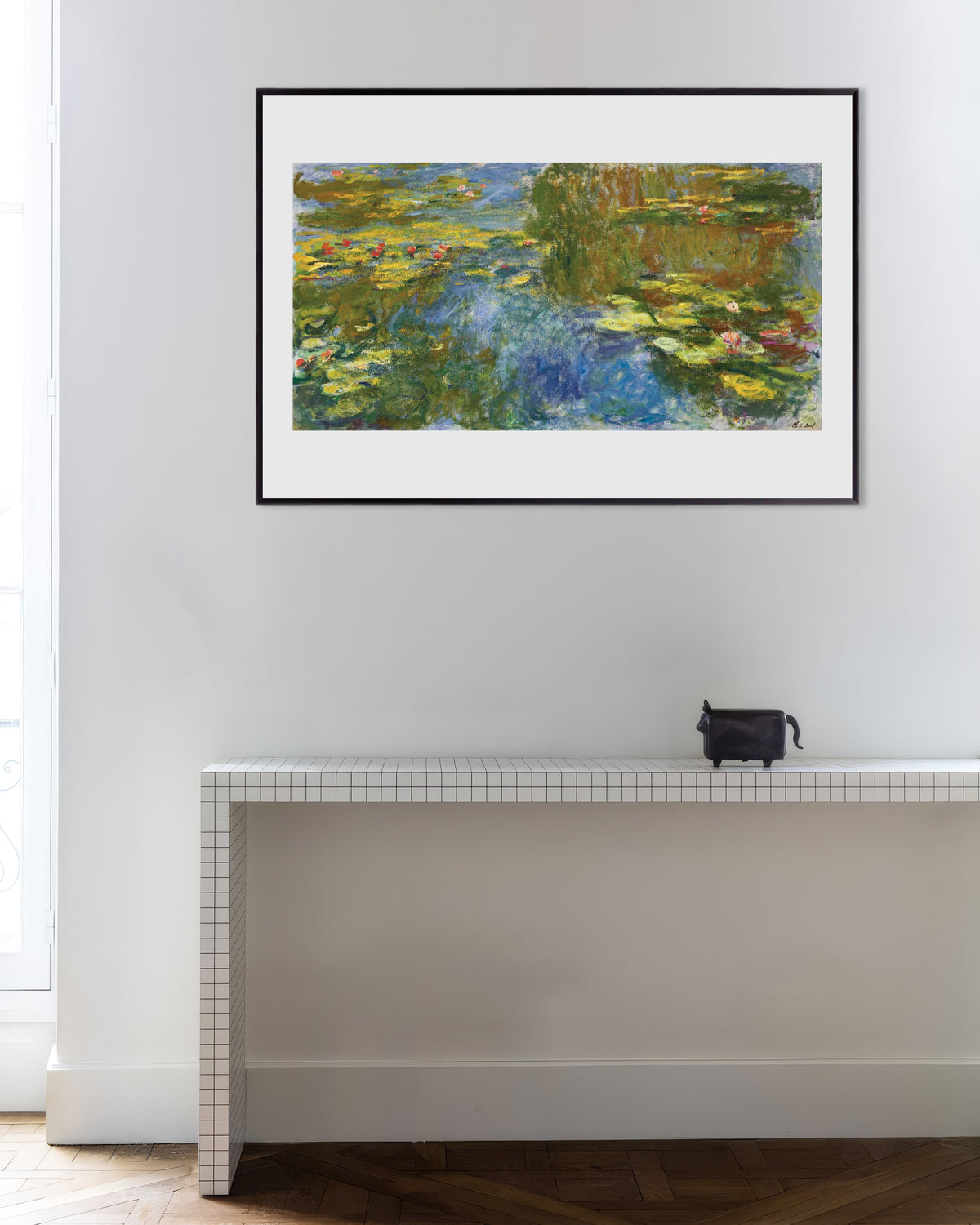 Plakat Åkandedammen (ca. 1917–1919) af Claude Monet med metalramme