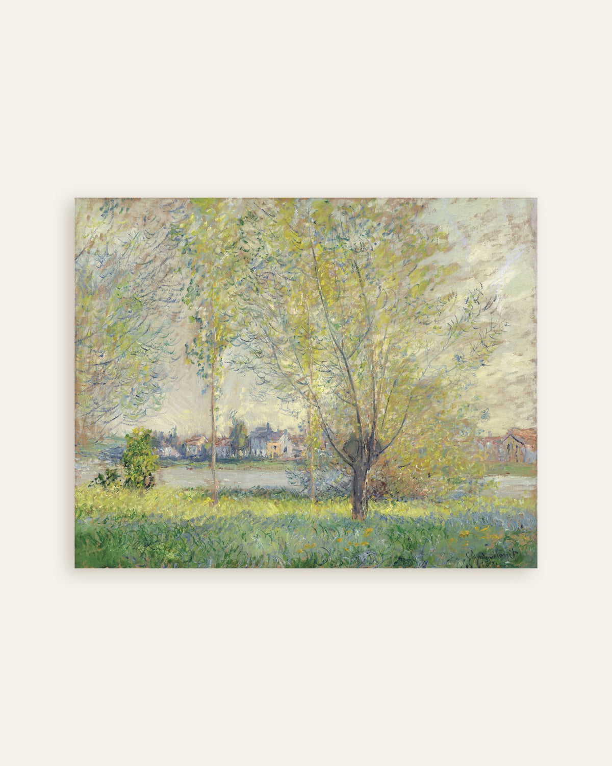 Plakat Piletræerne (1880) af Claude Monet, miniature