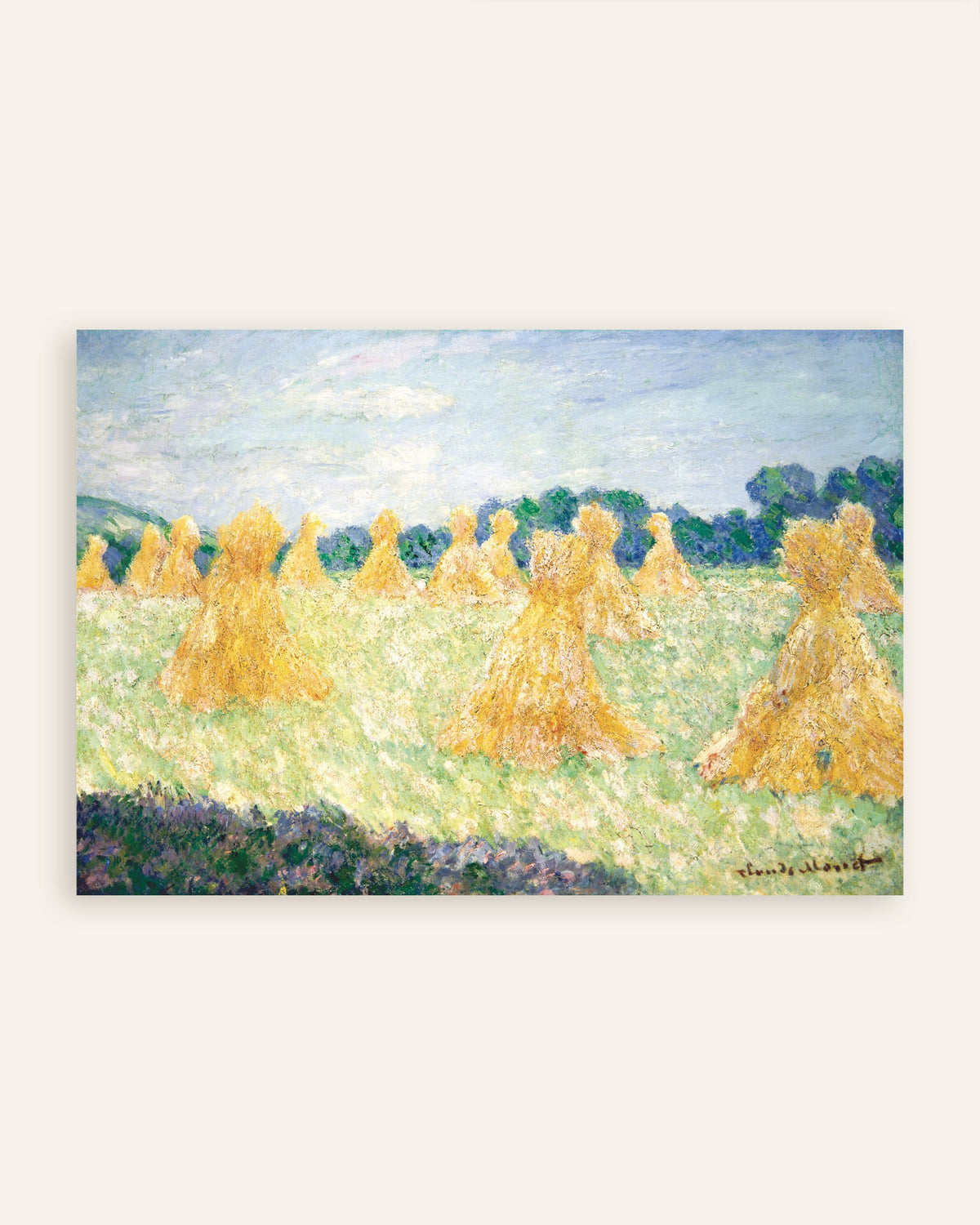 Plakat Pigerne fra Giverny, sollys (1894) af Claude Monet, miniature
