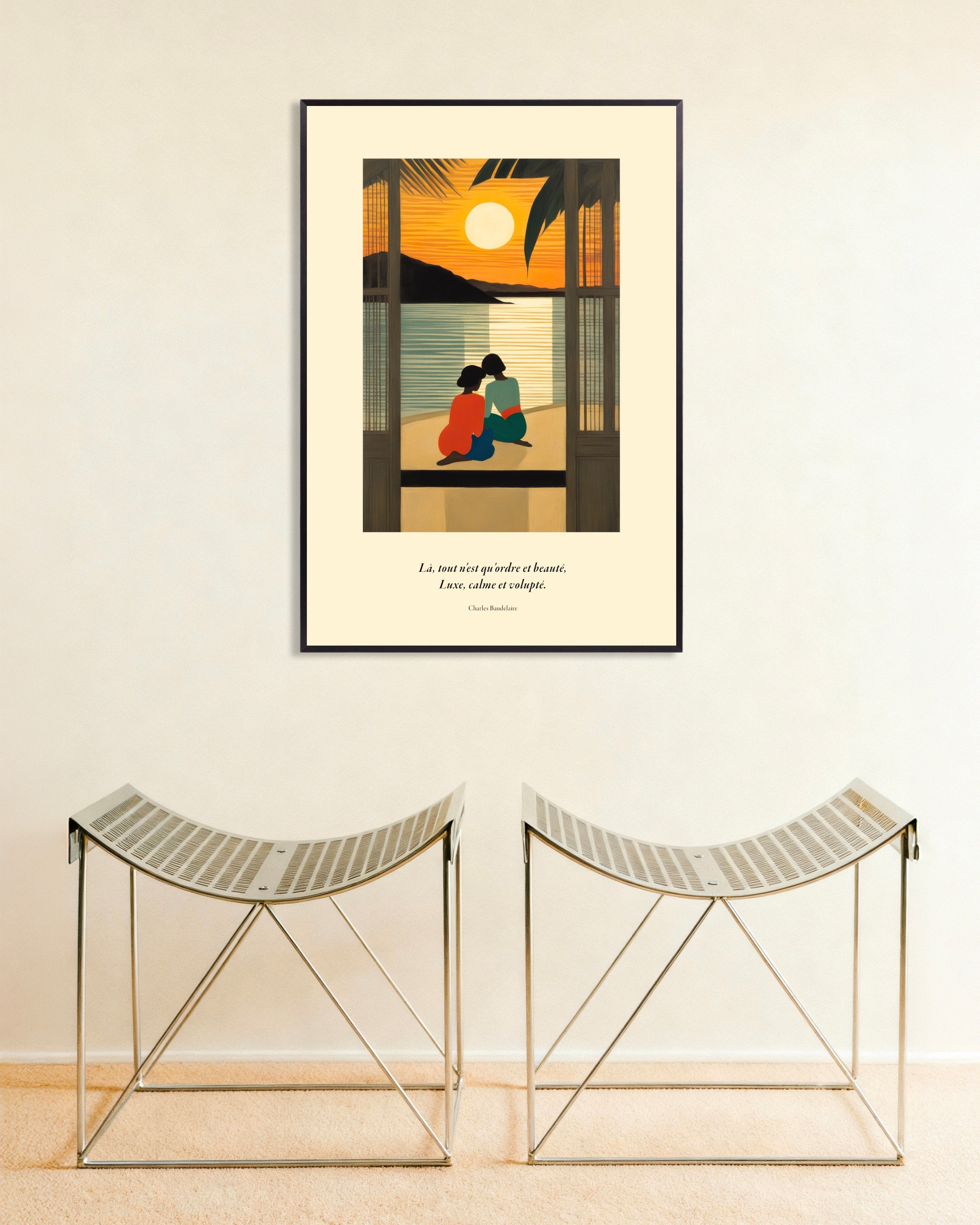 Poster of There, all is order and beauty, Baudelaire, french, with metal frame