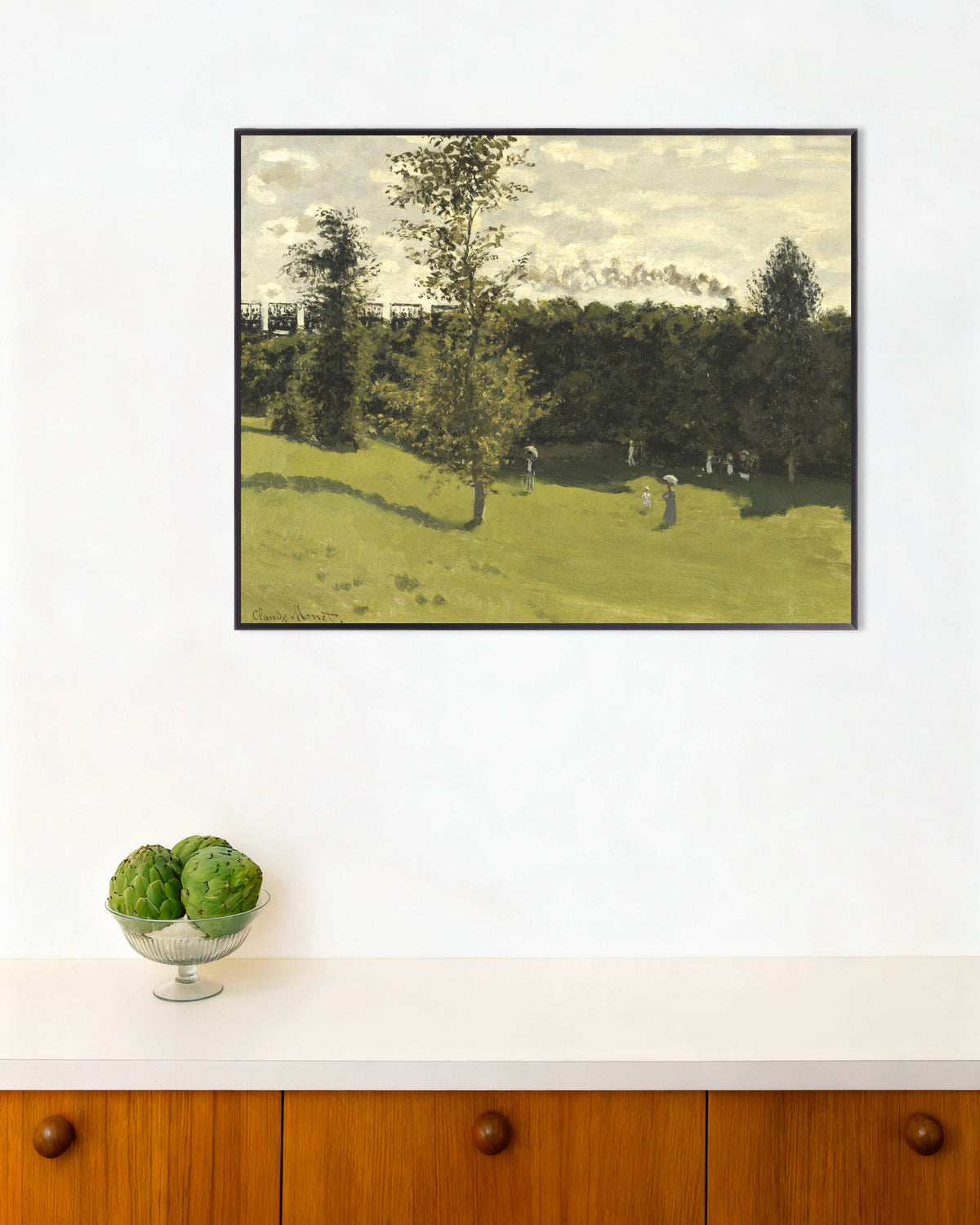 Plakat Tog på landet (ca. 1870) af Claude Monet med metalramme