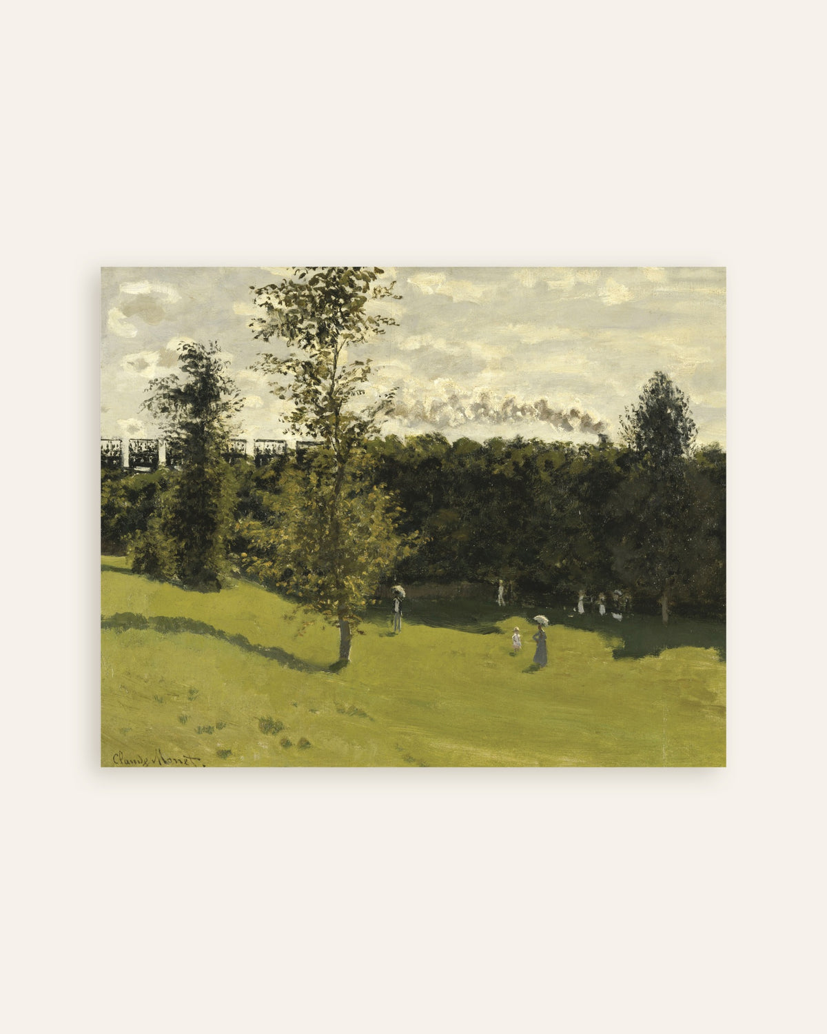 Plakat Tog på landet (ca. 1870) af Claude Monet, miniature