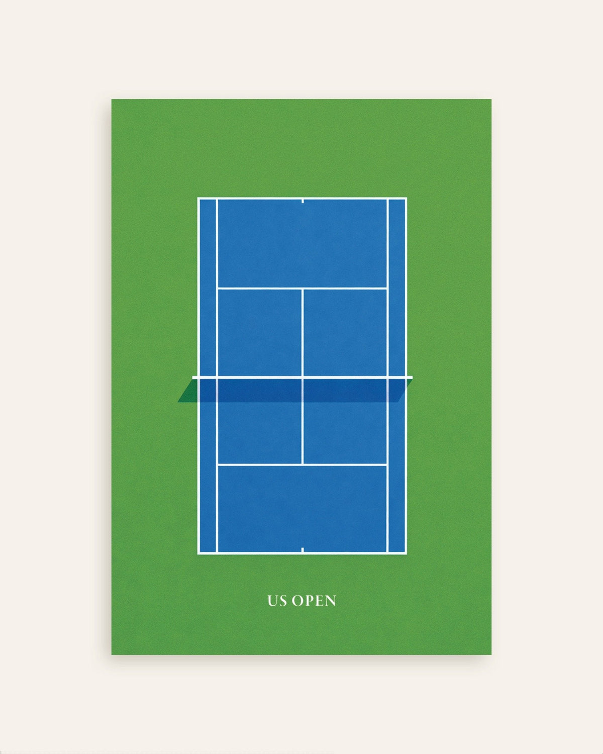 Plakat med US Open-tennisposter – moderne blå baneplakat, miniature