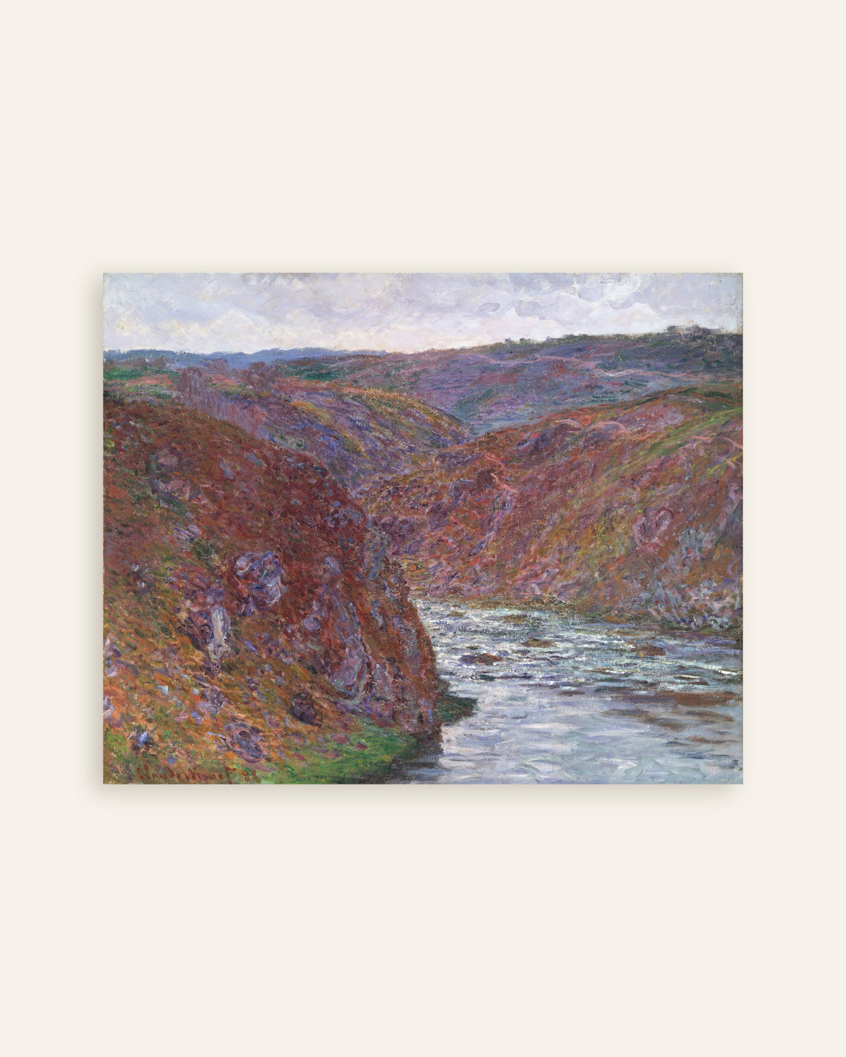 Plakat Creuse-dalen, grå dag (1889) af Claude Monet, miniature