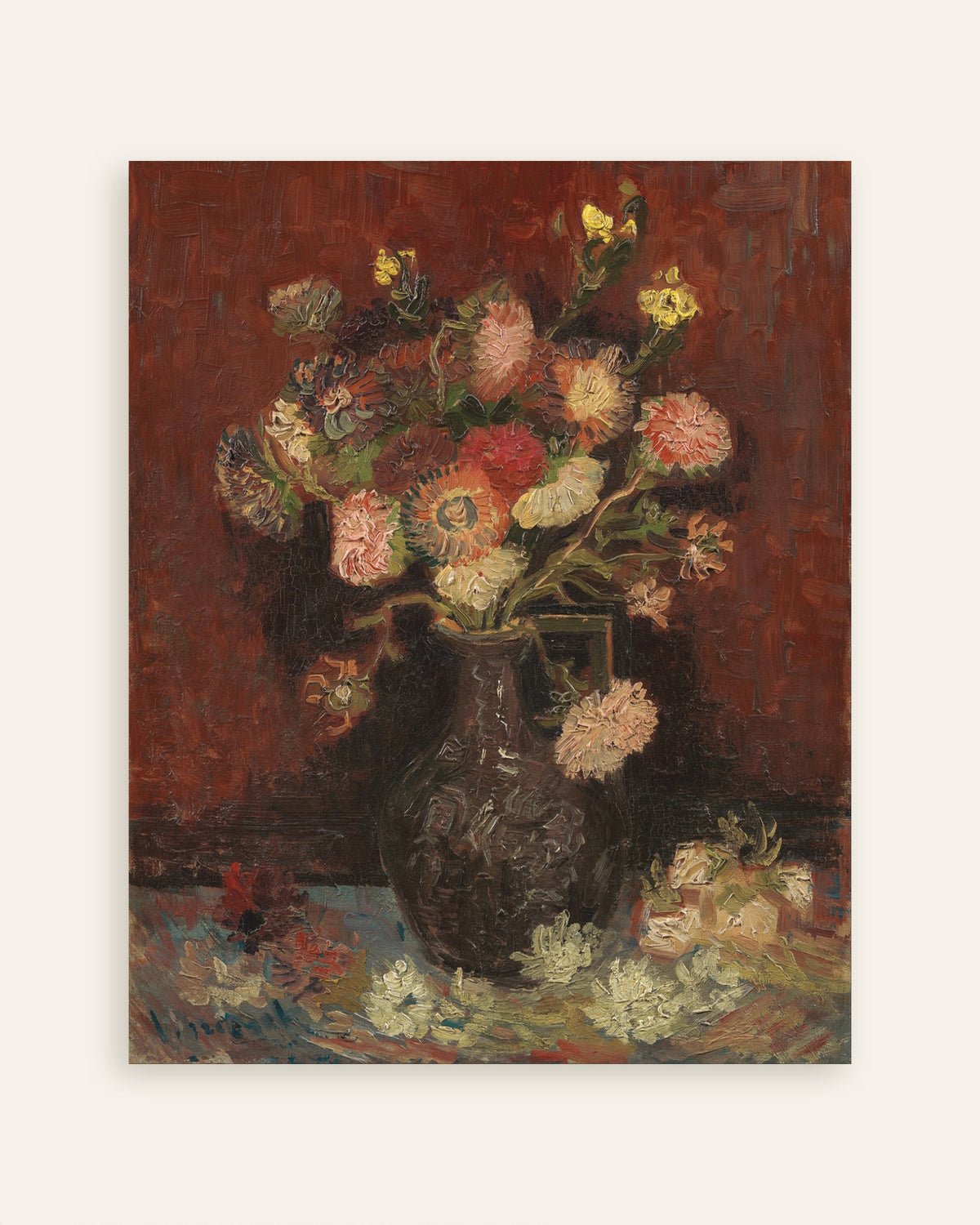 Poster med Vase med kinesiske asters og gladioler (1886) af Vincent van Gogh, miniaturebillede