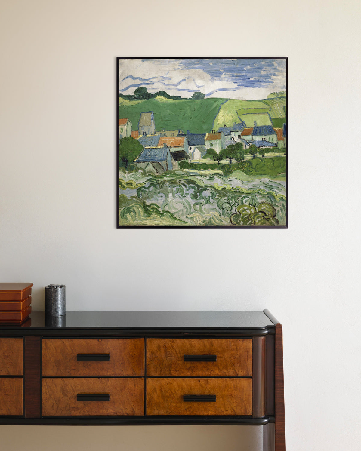 Poster af Udsigt over Auvers (1890) af Vincent van Gogh med metalramme
