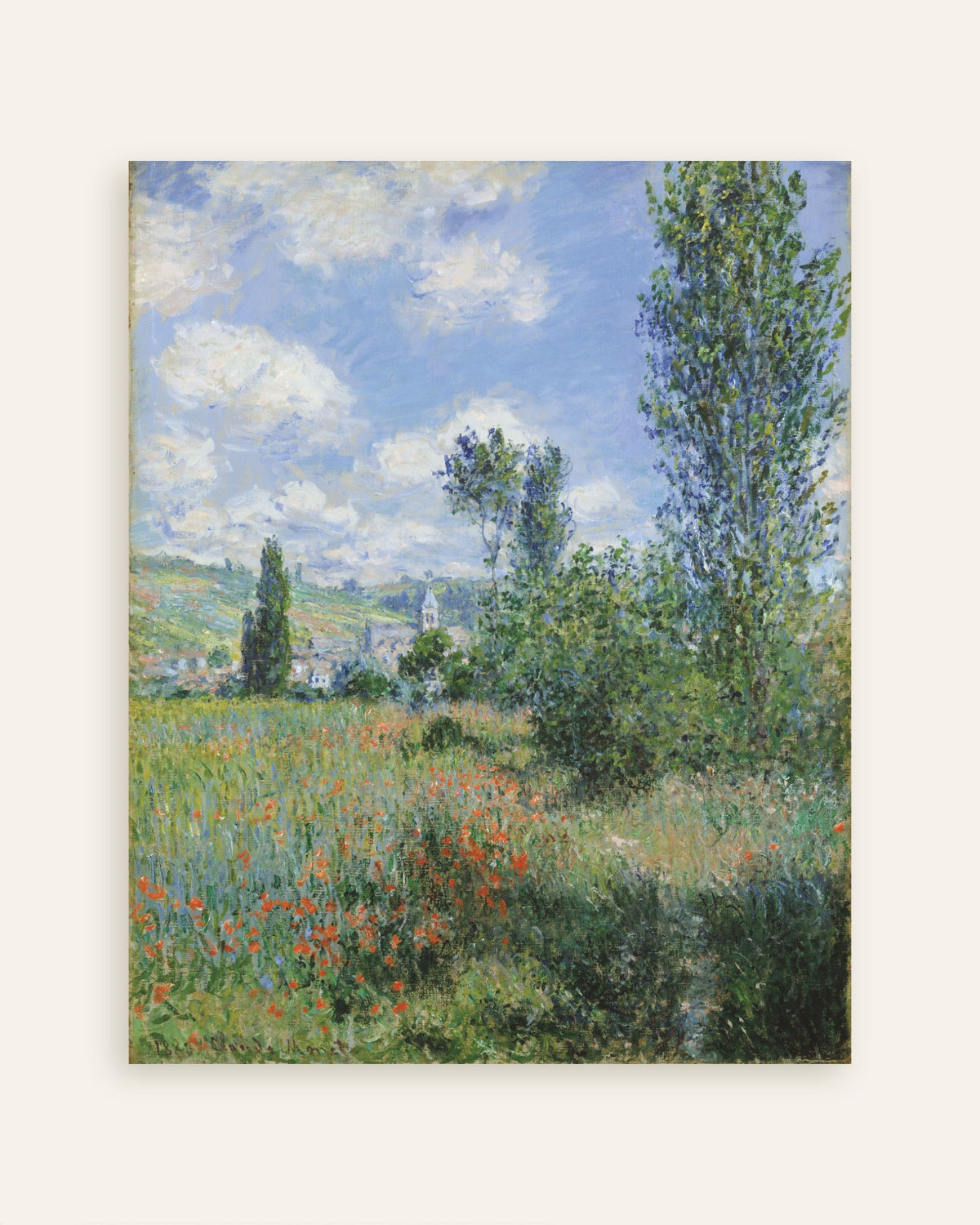 Plakat Udsigt over Vétheuil (1880) af Claude Monet, miniature