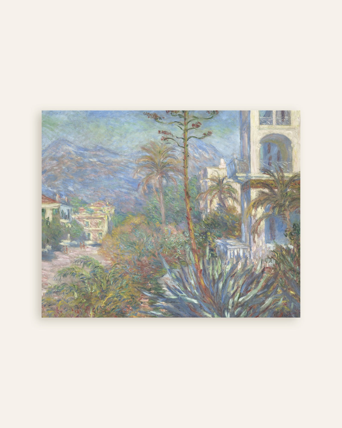 Plakat Villaer i Bordighera (1884) af Claude Monet, miniature