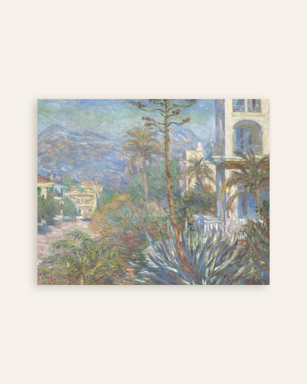 Plakat Villaer i Bordighera (1884) af Claude Monet, miniature