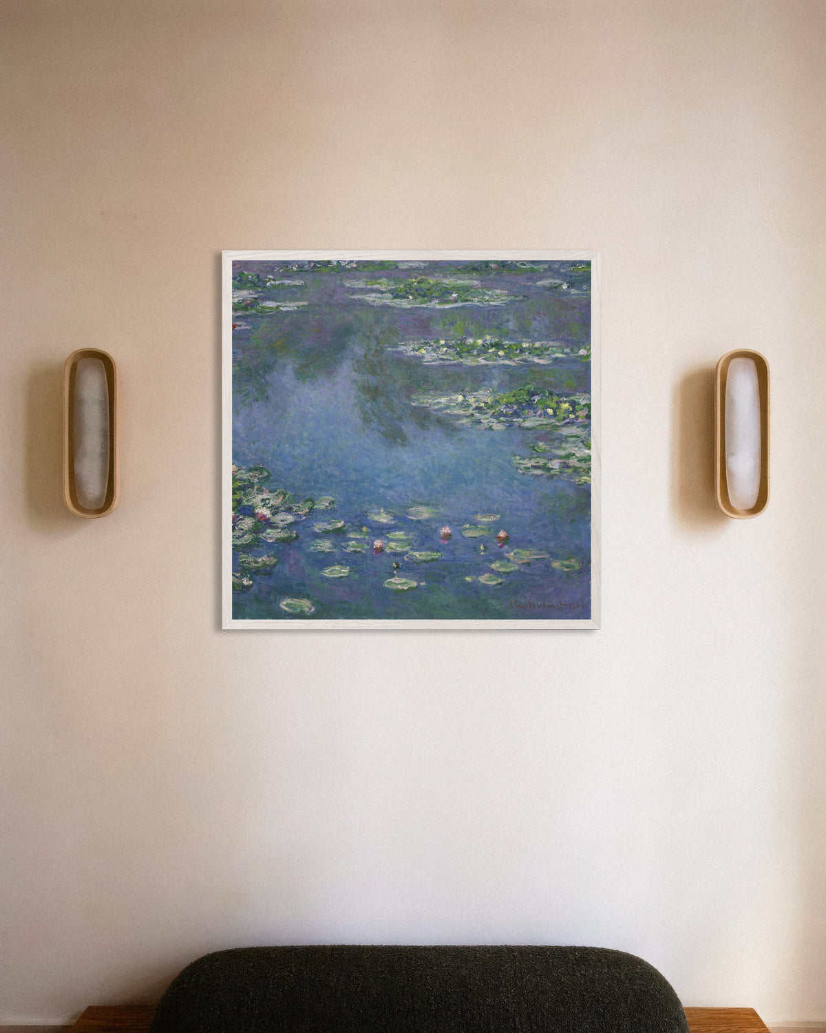 Plakat Åkander (1906) af Claude Monet med hvid træramme