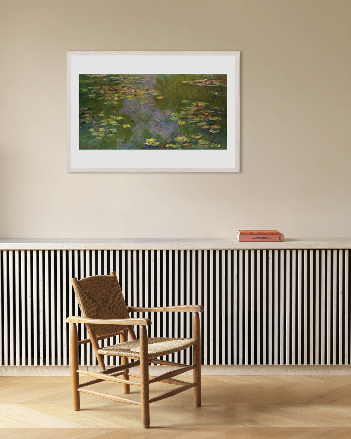 Plakat Åkander (1919) af Claude Monet med hvid træramme