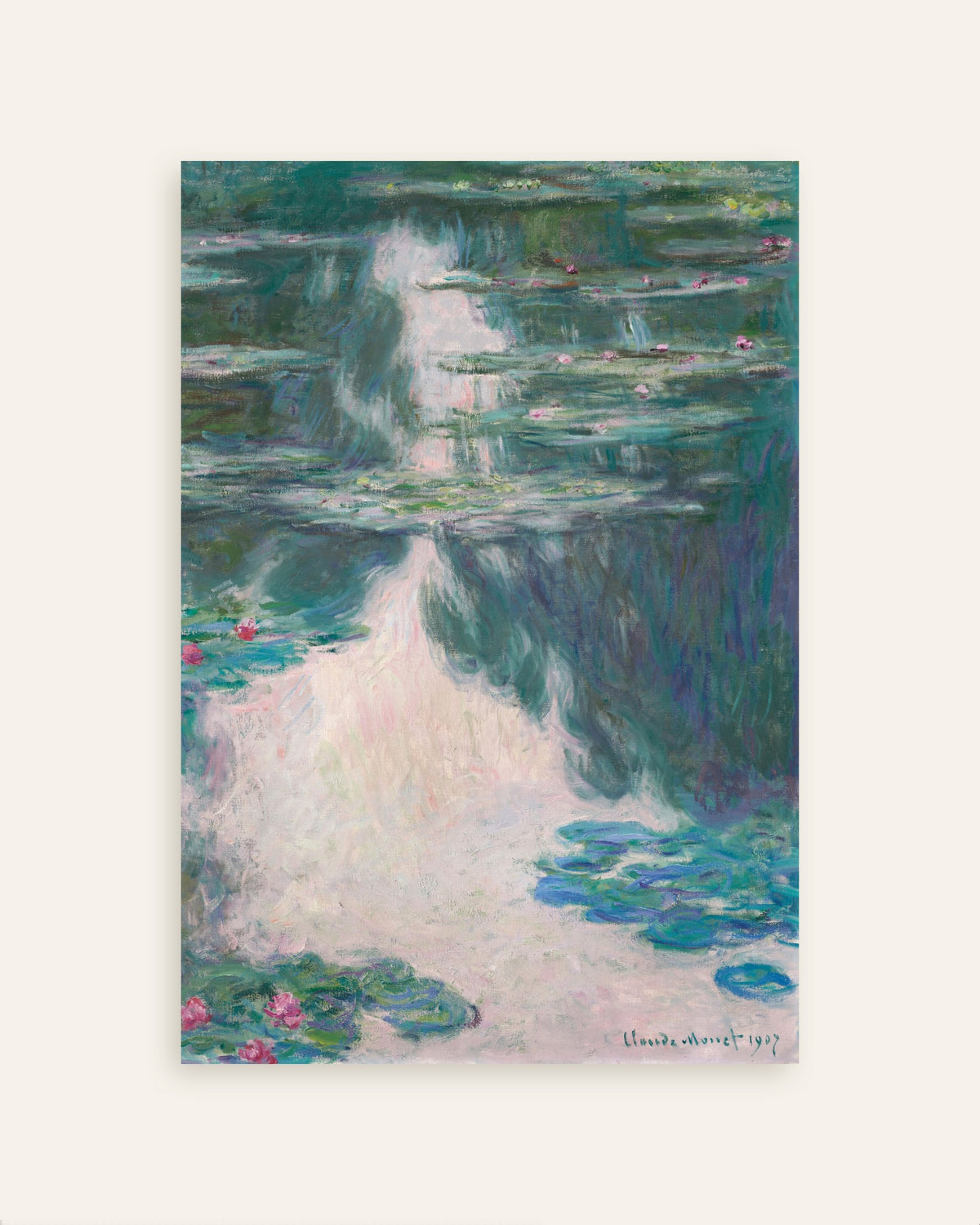 Plakat Åkander, gråvejr (1907) af Claude Monet, miniature
