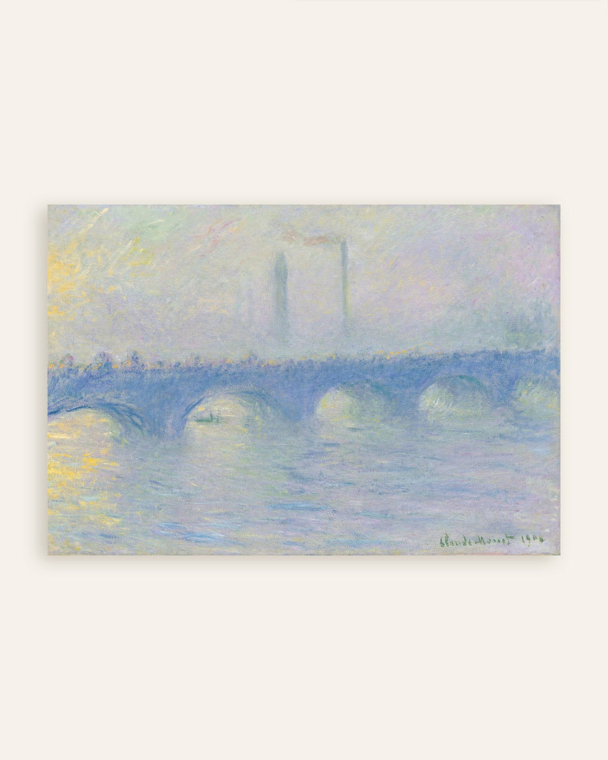 Plakat Waterloo Bridge, diset (1904) af Claude Monet, miniature