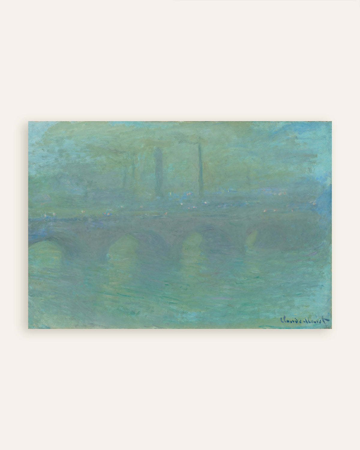 Plakat Waterloo Bridge, London, i tusmørke (1904) af Claude Monet, miniature