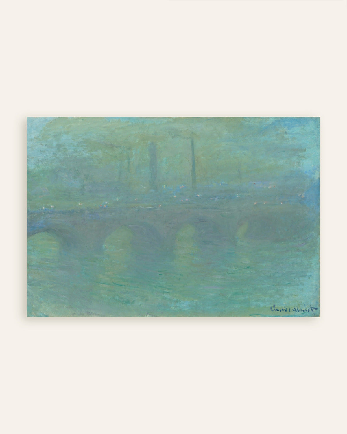 Plakat Waterloo Bridge, London, i tusmørke (1904) af Claude Monet, miniature