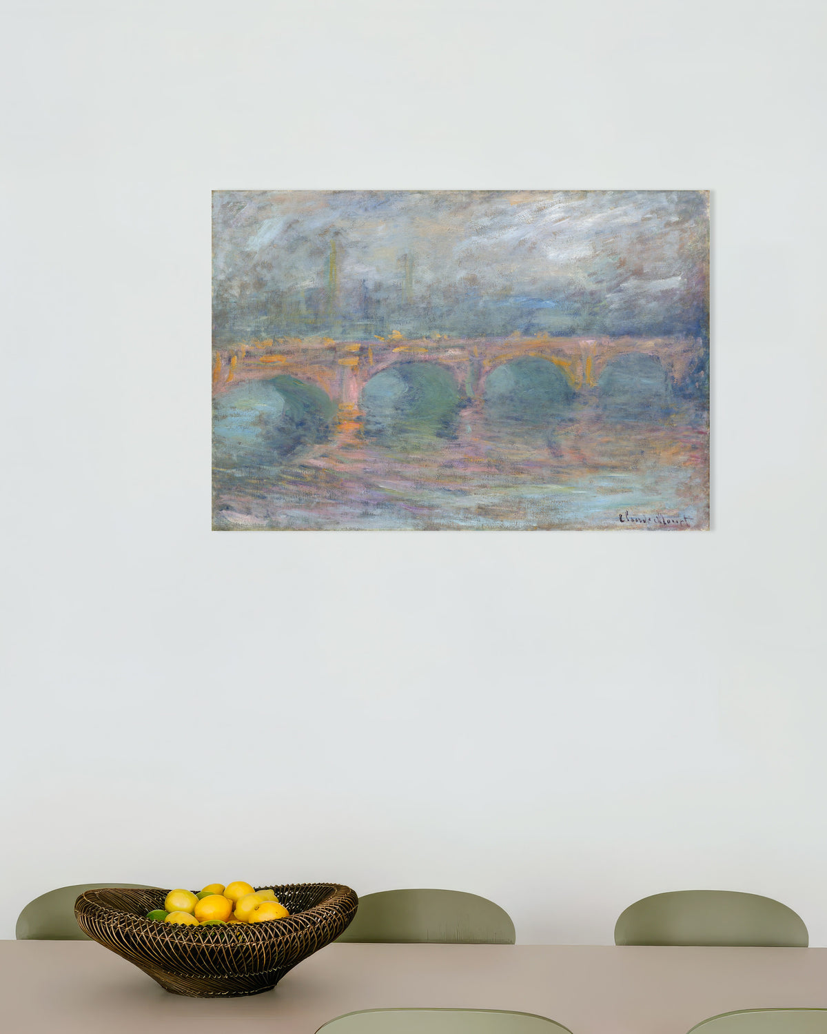 Plakat Waterloo Bridge, London, ved solnedgang (1904) af Claude Monet