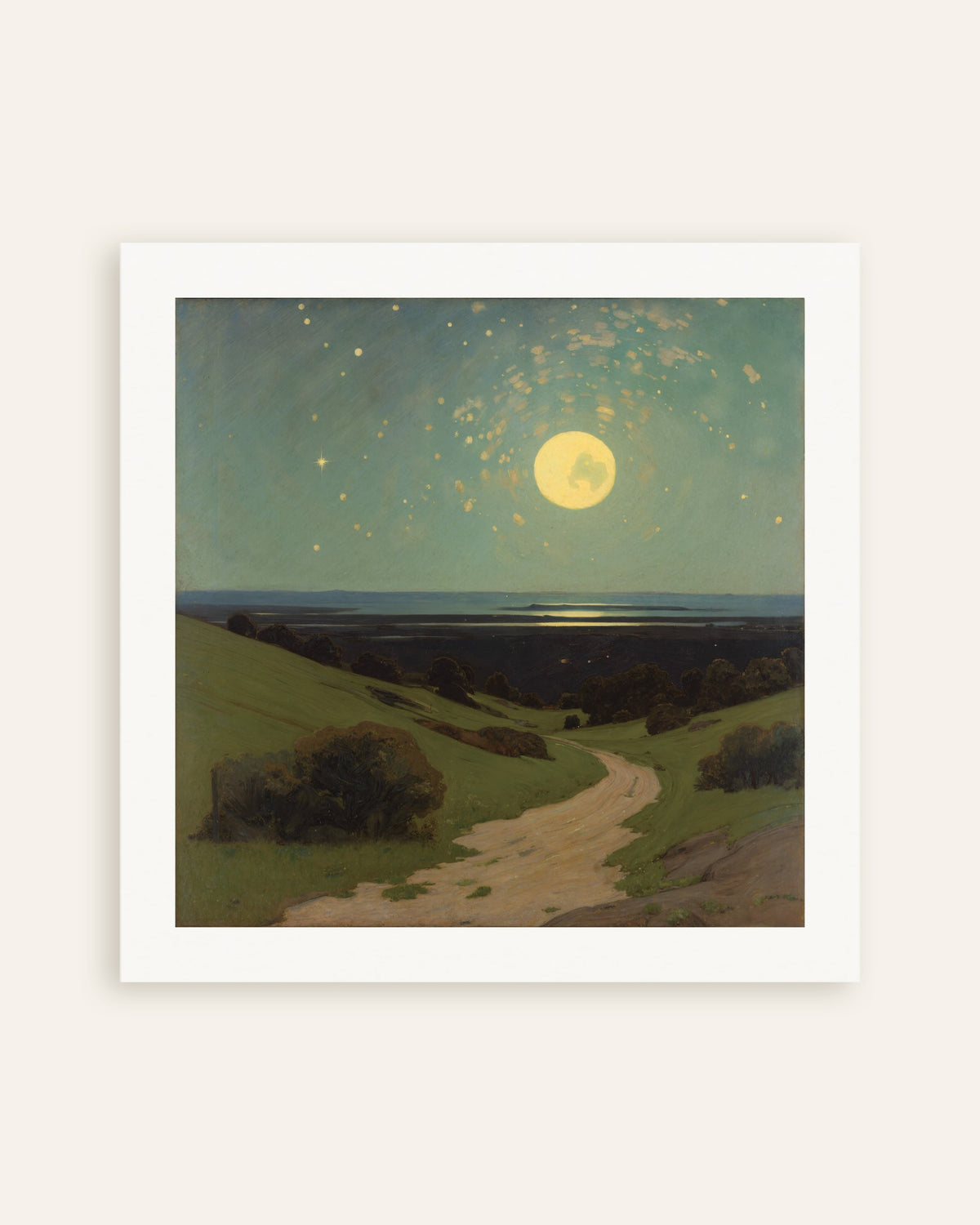 Plakat Fuldmåne over bakkerne, miniature
