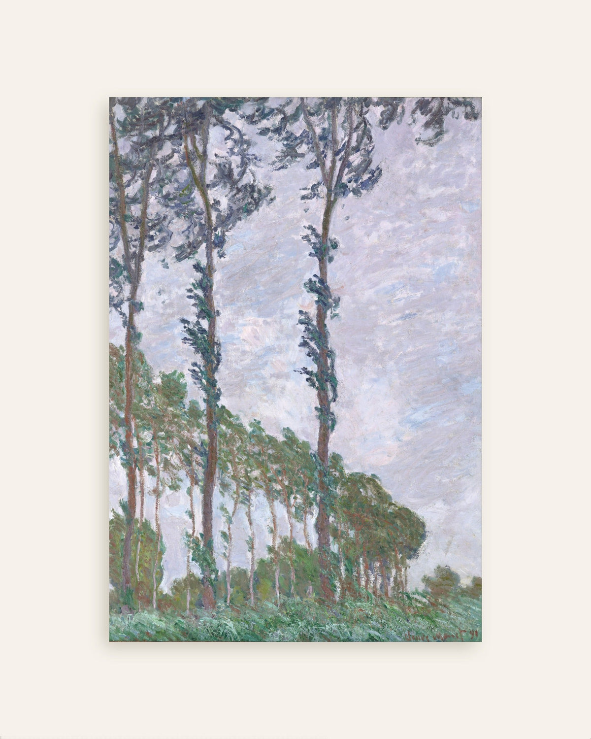 Plakat Popler, vindeffekt (1891) af Claude Monet, miniature