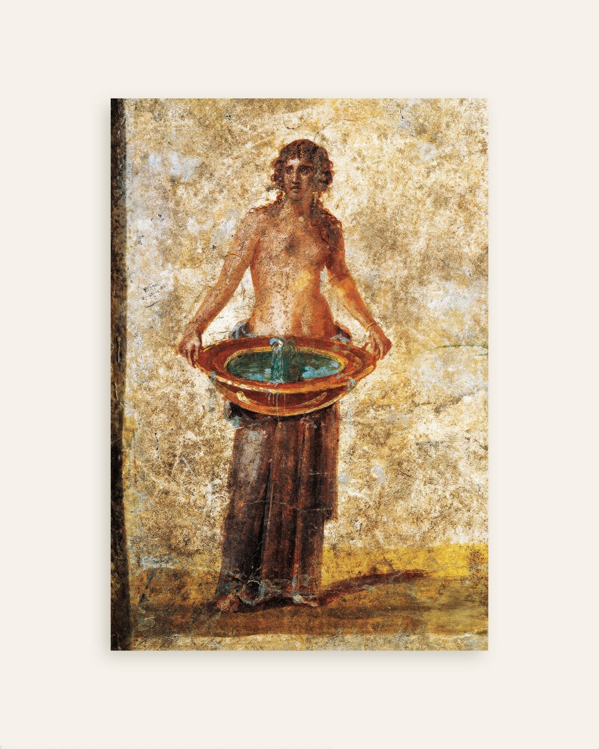 Plakat med freskoen af kvinden, der bærer et vandfad, fra Pompeji