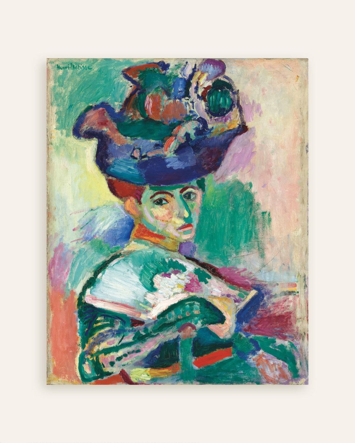 Kvinde med hat (1905) af Henri Matisse, poster, miniature