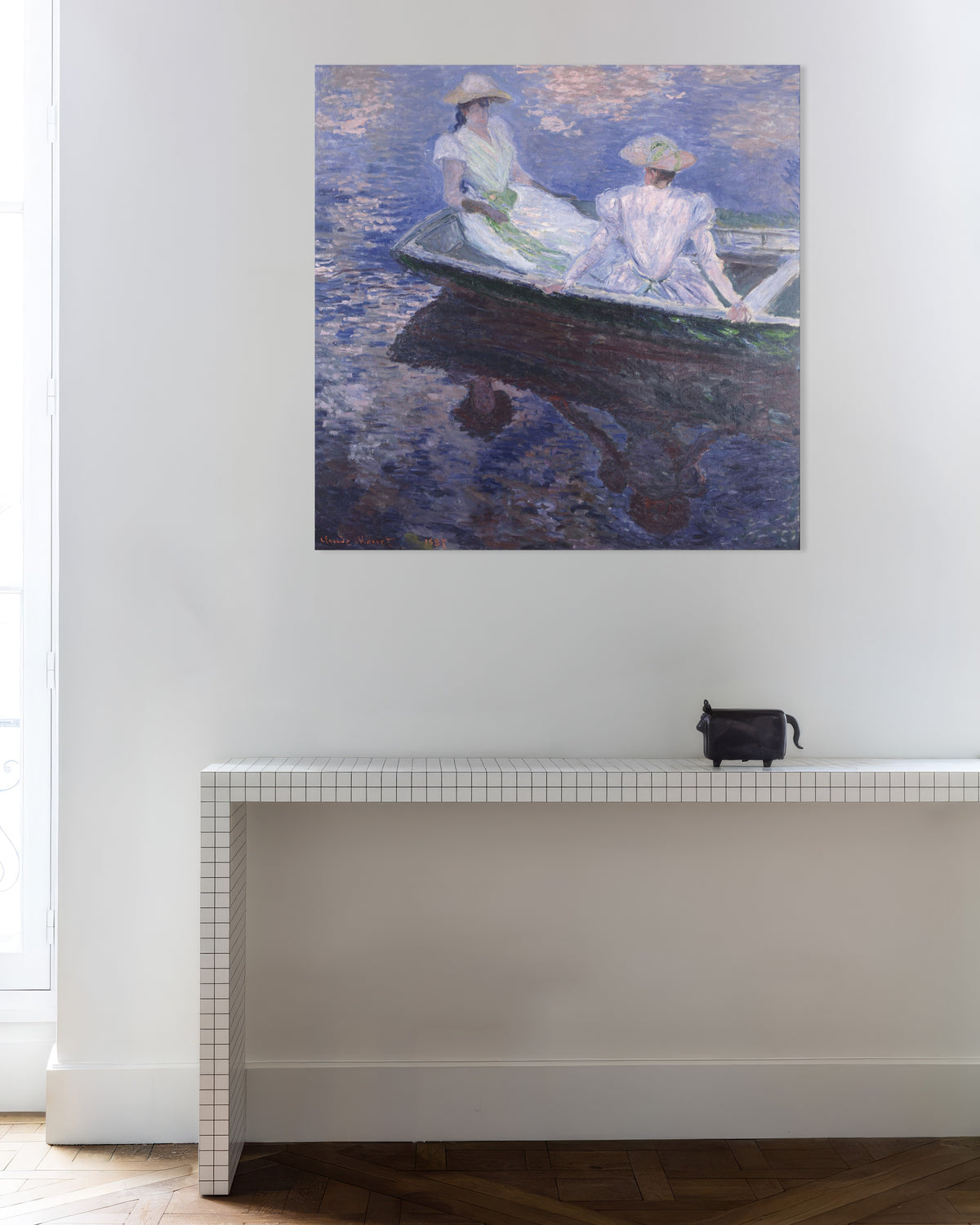 Plakat Unge piger i en båd (1887) af Claude Monet