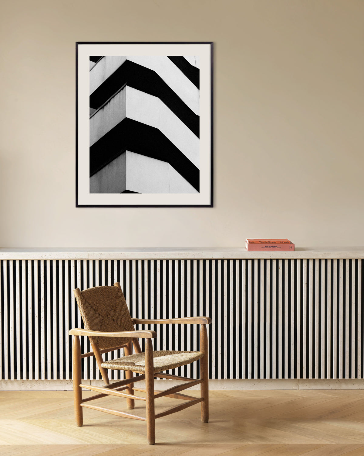 Plakat »Siksakformede betonaltaner« med metalramme